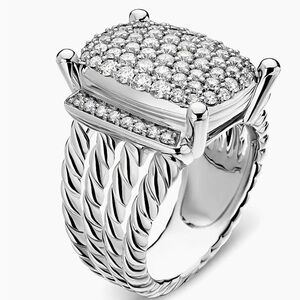 David Yurman Silver and White Diamond Ring